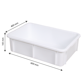 Bac rectangulaire 25 L - blanc