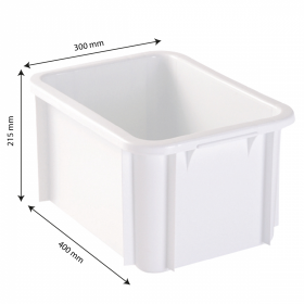 Bac rectangulaire 15 L - blanc