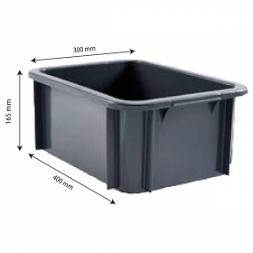 Bac rectangulaire 12 L - gris