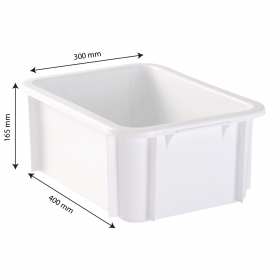 Bac rectangulaire 12 L - blanc
