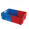 Bac plein&nbsp;empilable emboîtable 600 x 400 x 184 mm bicolore 34 L – bleu/rouge