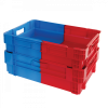 Bac plein&nbsp;empilable emboîtable 600 x 400 x 184 mm bicolore 34 L – bleu/rouge