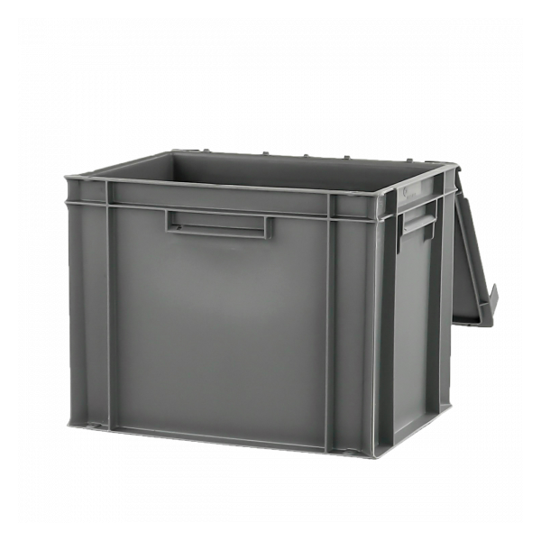 Bac plein 400 x 300 x 330 mm 30 L + couvercle solidaire - gris