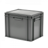 Bac plein 400 x 300 x 330 mm 30 L + couvercle solidaire - gris
