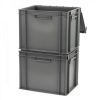 Bac plein 400 x 300 x 330 mm 30 L + couvercle solidaire - gris