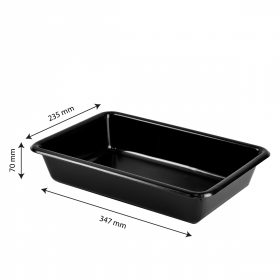 Bac plat 3 L - noir