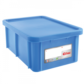 Bac HACCP 35 L rectangulaire + couvercle - bleu