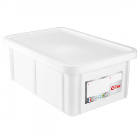 Bac HACCP 35 L rectangulaire + couvercle - blanc
