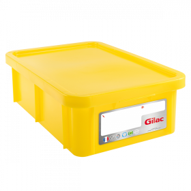 Bac HACCP 25 L rectangulaire + couvercle - jaune