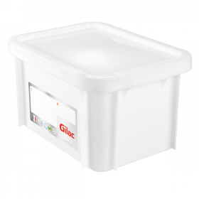 Bac HACCP 15 L rectangulaire + couvercle - blanc