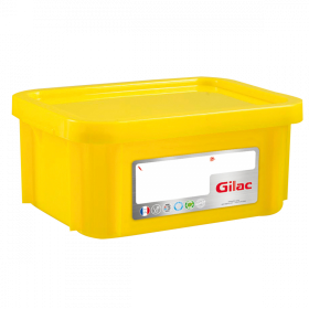 Bac HACCP 12 L rectangulaire + couvercle - jaune