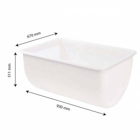 Bac grand volume semi-cylindrique 220 L - Blanc