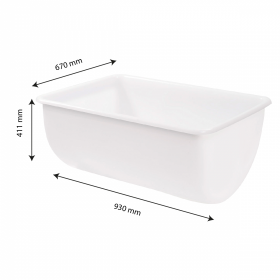 Bac grand volume semi-cylindrique 170 L - blanc