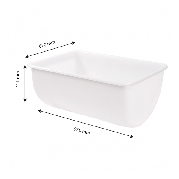 Bac grand volume semi-cylindrique 170 L - blanc