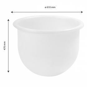 Bac grand volume hémisphérique 75 L - blanc