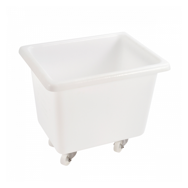 Bac grand volume 500 L - 4 roues pivotantes dont 2 avec freins - blanc