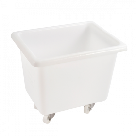 Bac grand volume 500 L - 2 roues fixes, 2 pivotantes avec freins - blanc