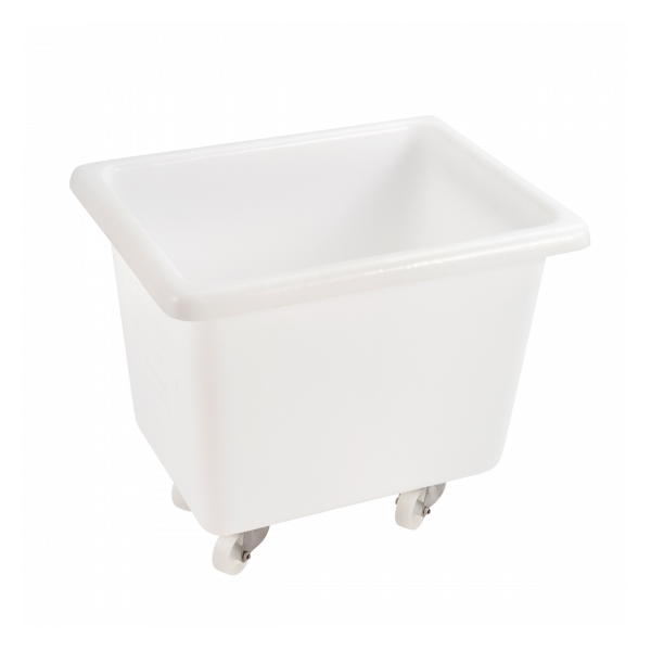 Bac grand volume 500 L - 2 roues fixes, 2 pivotantes avec freins - blanc