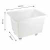 Bac grand volume 500 L - 2 roues fixes, 2 pivotantes avec freins - blanc