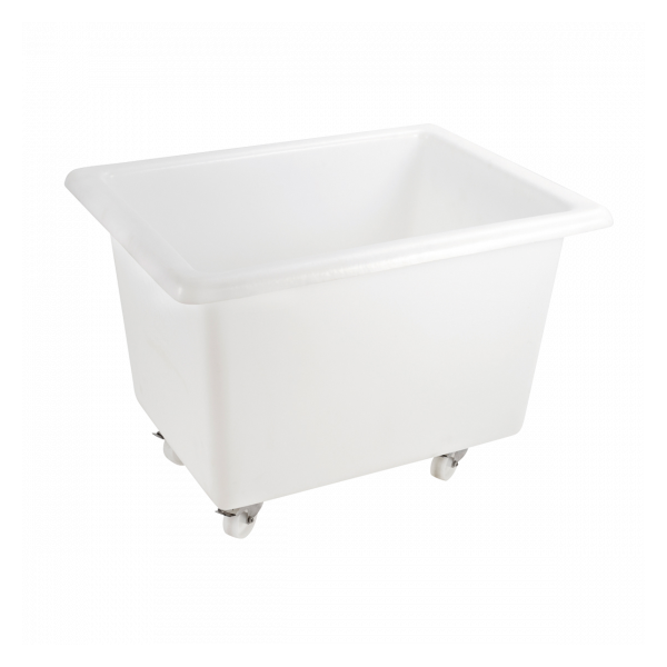 Bac grand volume 310 L - 2 roues fixes, 2 pivotantes avec freins - blanc