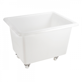 Bac grand volume 220 L - 2 roues fixes, 2 pivotantes avec freins - blanc