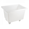 Bac grand volume 220 L - 2 roues fixes, 2 pivotantes avec freins - blanc