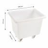 Bac grand volume 220 L - 2 roues fixes, 2 pivotantes avec freins - blanc
