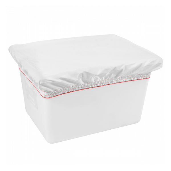 Bac grand volume 220 L - 2 roues fixes, 2 pivotantes avec freins - blanc