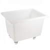 Bac grand volume 170 L - 4 roues pivotantes dont 2 avec freins - blanc