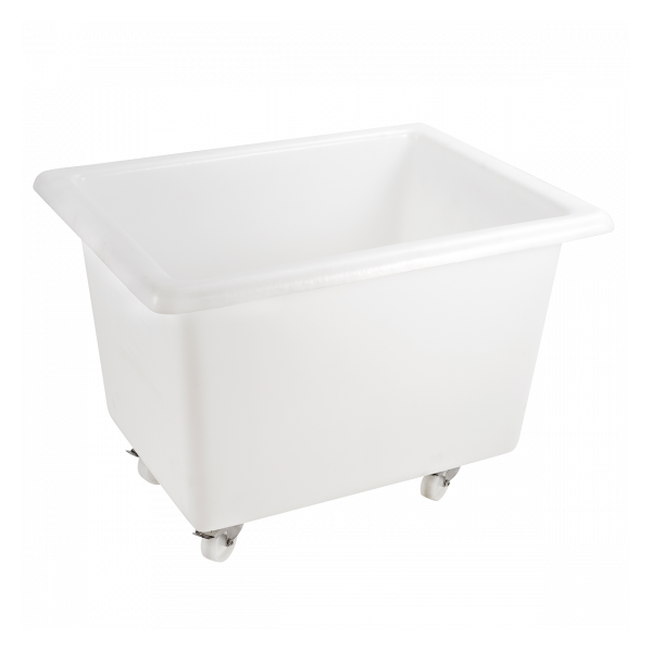 Bac grand volume 170 L - 2 roues fixes, 2 pivotantes avec freins - blanc