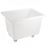Bac grand volume 170 L - 2 roues fixes, 2 pivotantes avec freins - blanc