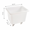 Bac grand volume 170 L - 2 roues fixes, 2 pivotantes avec freins - blanc