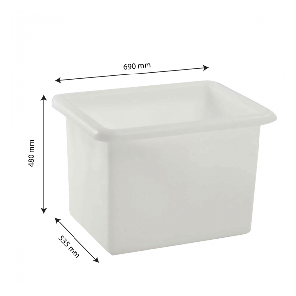 Bac grand volume 100 L - blanc