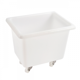 Bac grand volume 100 L - 4 roues pivotantes dont 2 avec freins - blanc