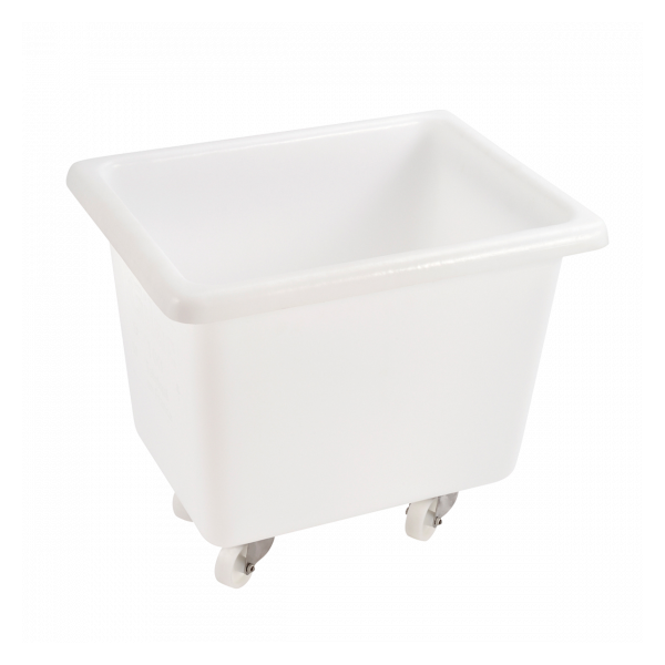 Bac grand volume 100 L - 4 roues pivotantes dont 2 avec freins - blanc
