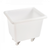 Bac grand volume 100 L - 4 roues pivotantes dont 2 avec freins - blanc