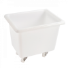 Bac grand volume 100 L - 2 roues fixes, 2 pivotantes avec freins - blanc