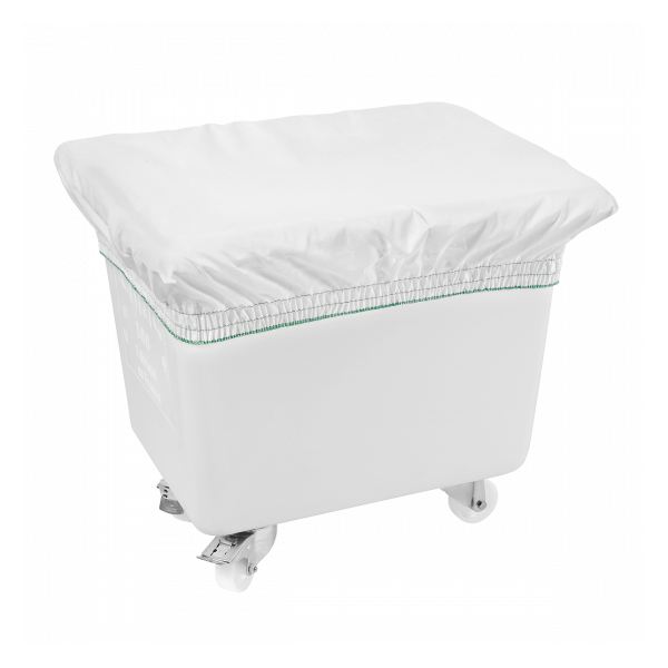 Bac grand volume 100 L - 2 roues fixes, 2 pivotantes avec freins - blanc