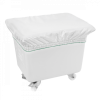 Bac grand volume 100 L - 2 roues fixes, 2 pivotantes avec freins - blanc