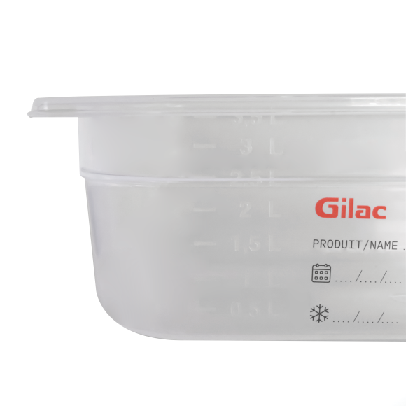 Bac gastronorme GN1/3 HACCP + couvercle - 100 mm - 3,8 L - Lot de 2