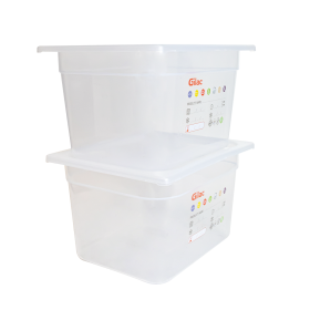 Bac gastronorme GN1/2 HACCP + couvercle - 200 mm - 12 L - Lot de 2