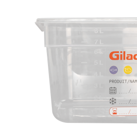 Bac gastronorme GN1/2 HACCP + couvercle - 150 mm - 9 L - Lot de 2