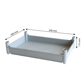 Bac empilable avec 4 pieds 540 x 360 x 120 mm - 10 L - gris