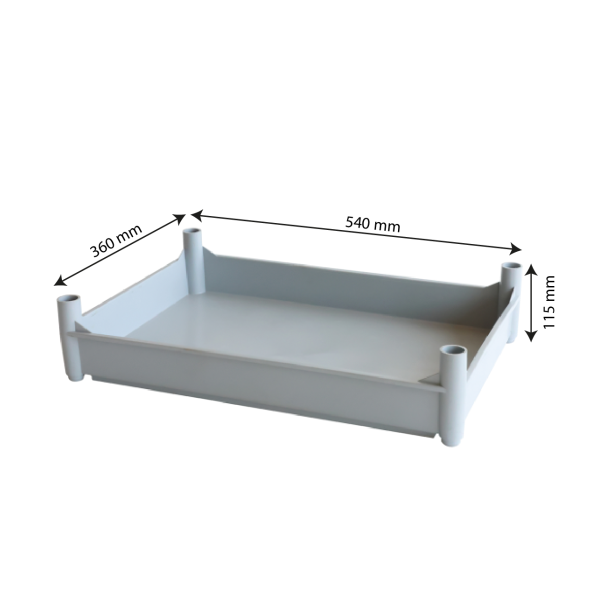 Bac empilable avec 4 pieds 540 x 360 x 120 mm - 10 L - gris