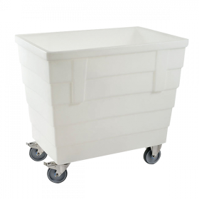 Bac double-paroi 500 L - roues chape inox - blanc