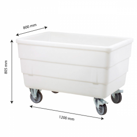 Bac double-paroi 310 L - roues chape inox - blanc