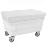 Bac double-paroi 310 L - roues chape inox - blanc