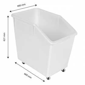 Bac à ingrédients 80 L + 4 roues - blanc