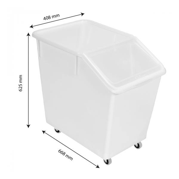 Bac à ingrédients 80 L + 4 roues + couvercle transparent