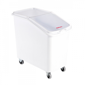 Bac à ingrédients 100 L + couvercle + 4 roues - chape acier